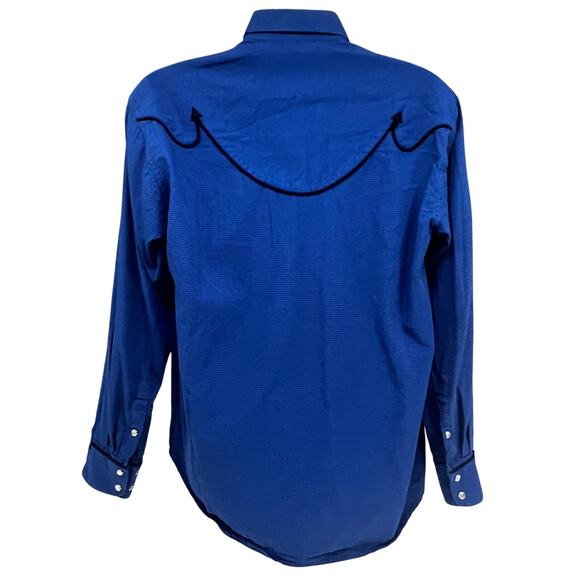 Cinch Vintage Blue Plaid Western Rockabilly Cowboy Pearl Snap Shirt Medium - Picture 2 of 12